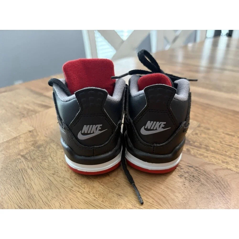 Nike Air Jordan 4 TD Bred Reimagined - Kids Size 5C Excellent Preowned